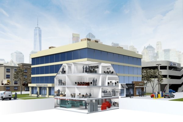 Vector view of the office building