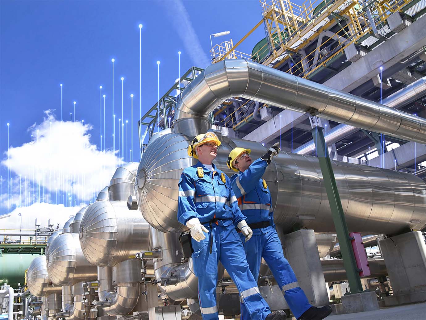 workers inspecting site