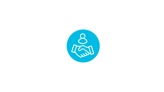 Icon of a handshake with a person