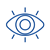 Blue line-illustration of a human eye